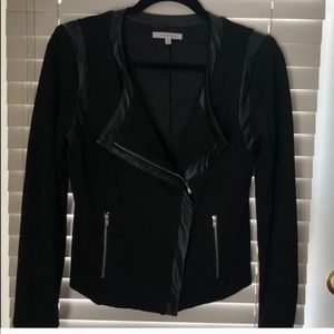 Black jacket with leather detailing